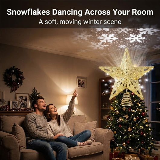 Snowflake Projector Star Tree Topper