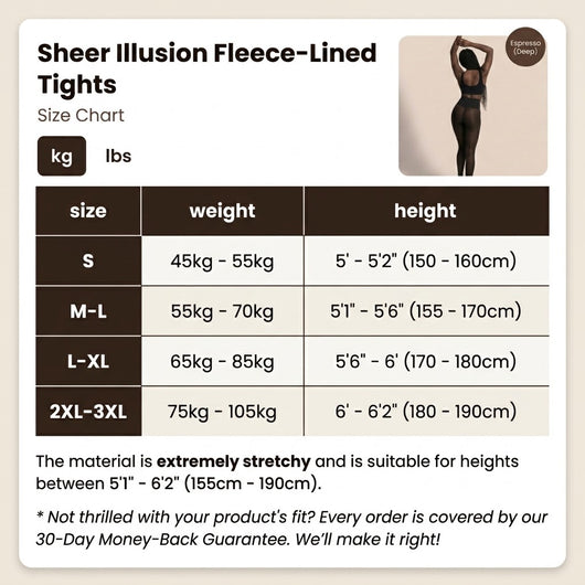 Sheer Illusion Fleece-Lined Tights