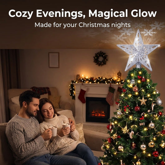 Snowflake Projector Star Tree Topper