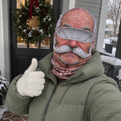 Old Man Ski Mask 3D Funny Face Balaclava