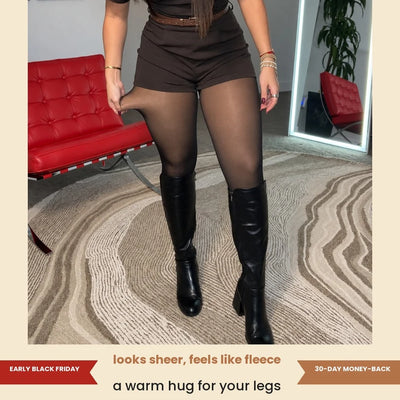 Sheer Illusion Fleece-Lined Tights